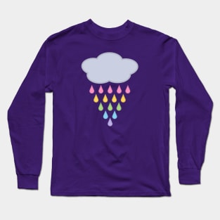 Raining Rainbow Rain Cloud in Purple Long Sleeve T-Shirt